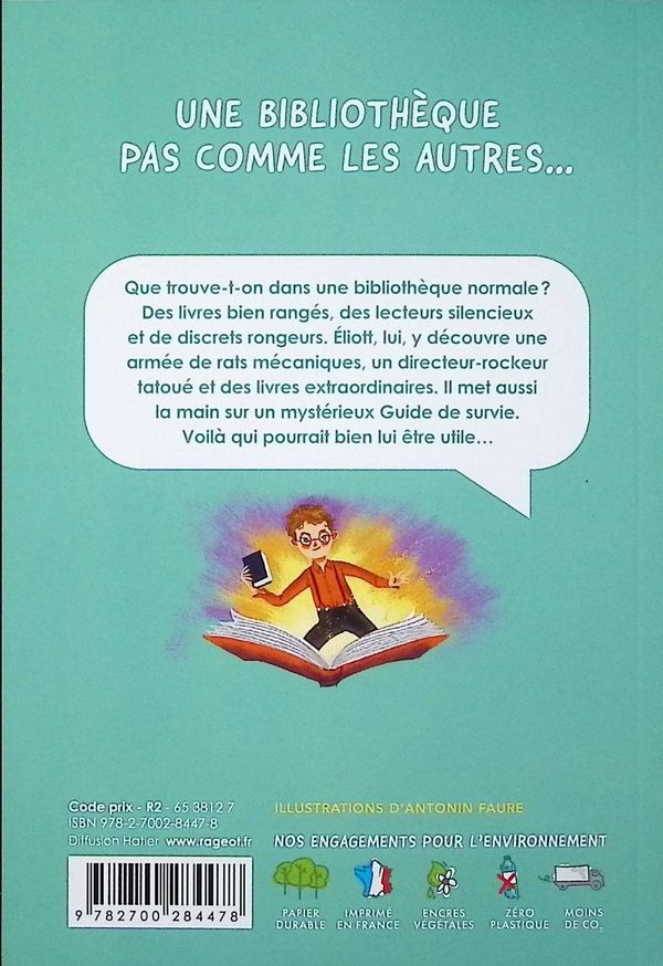 Quatrième de couverture de « Éliott et la bibliothèque fabuleuse »
