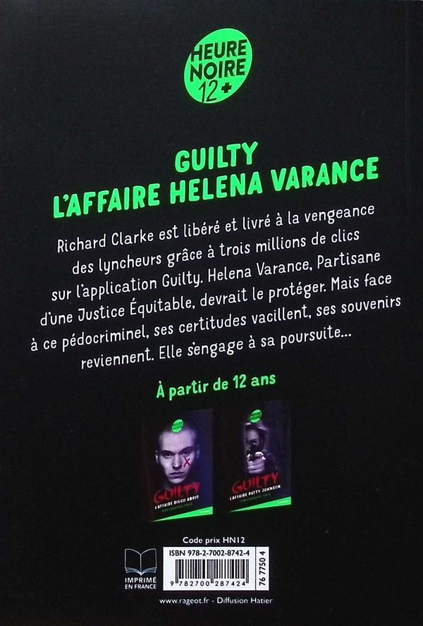 Quatrième de couverture de « L'affaire Helena Varance »