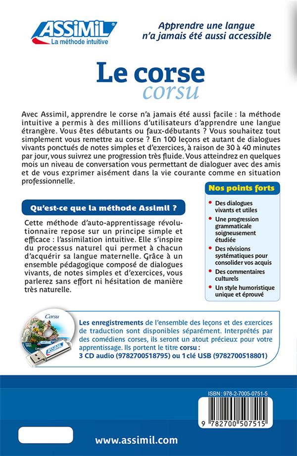Quatrième de couverture de « LE CORSE (LIVRE SEUL) »