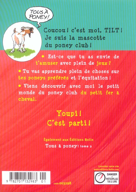 Quatrième de couverture de « TOUS A PONEY ! (TOME 1) »