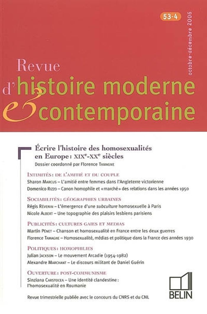 Couverture du livre « RHMC 53-4 - OCTOBRE-DECEMBRE 2006 N 53-4 » de Milza/minard/roche, librairie Les Contes Infusés à Corte