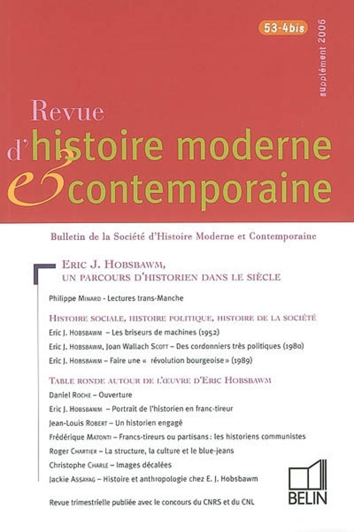 Couverture du livre « RHMC 53-4BIS - SUPPLEMENT 2006 N 53-4BIS » de Milza/minard/roche, librairie Les Contes Infusés à Corte