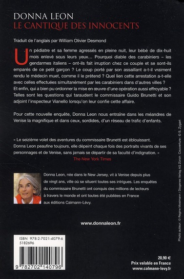 Quatrième de couverture de « Le cantique des innocents »