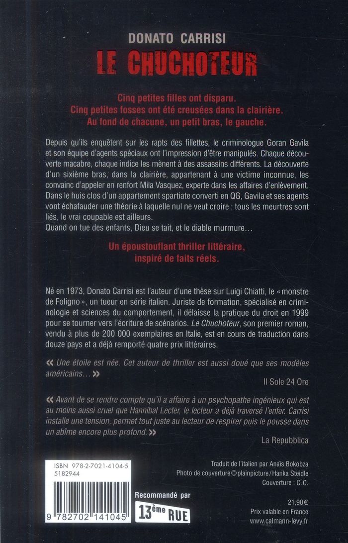 Quatrième de couverture de « Le chuchoteur »