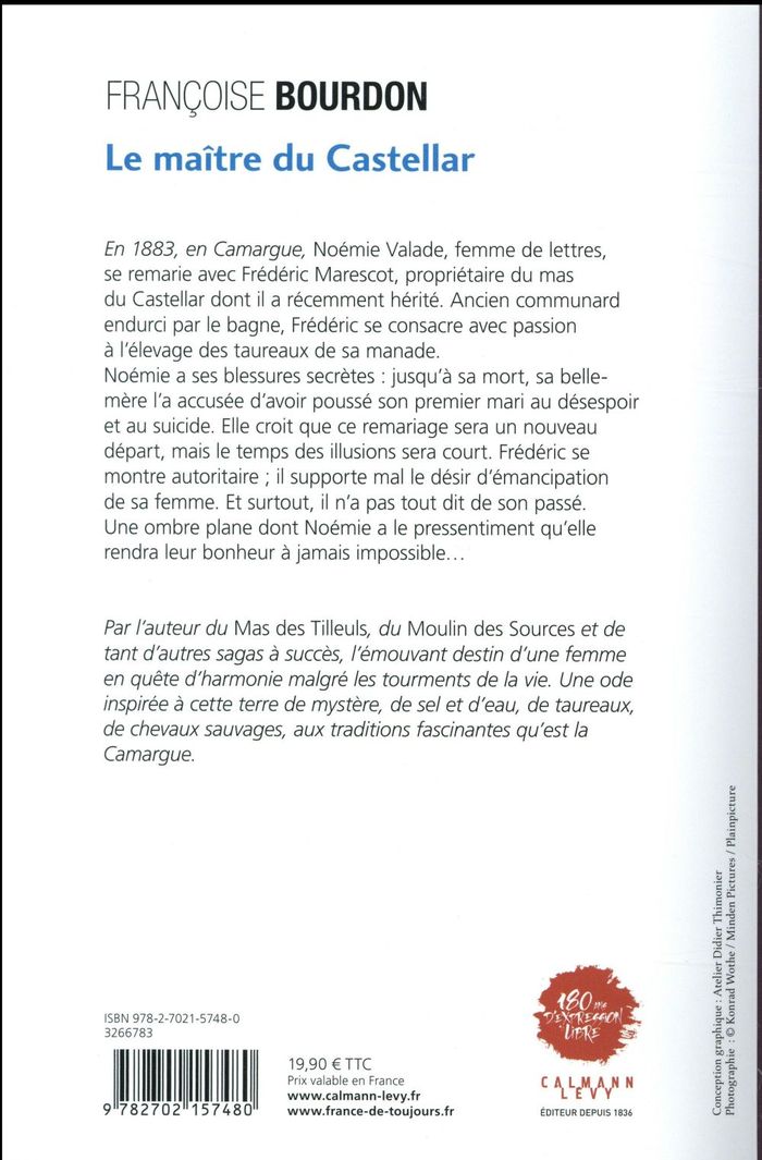 Quatrième de couverture de « Le maître du Castellar : roman »
