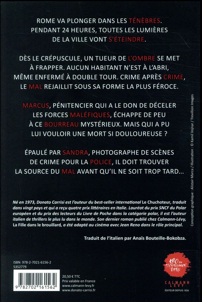 Quatrième de couverture de « Tenebra Roma »