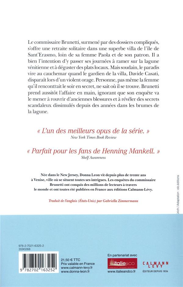 Quatrième de couverture de « Les disparus de la lagune »