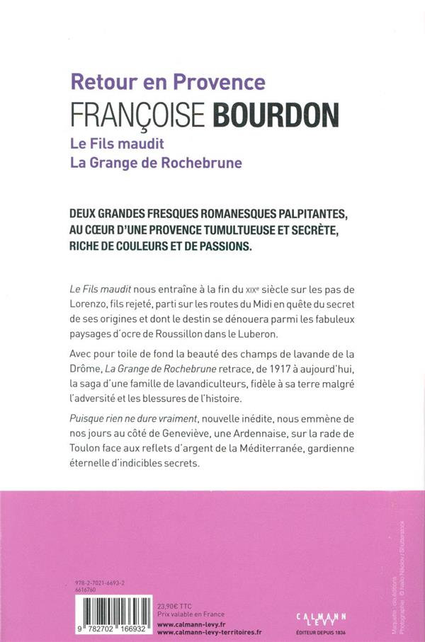 Quatrième de couverture de « Retour en Provence »