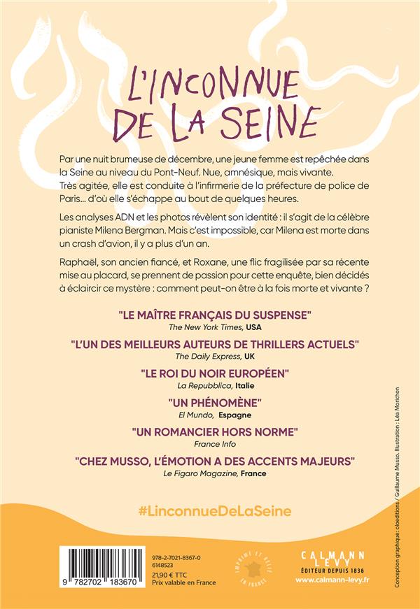 Quatrième de couverture de « L'inconnue de la Seine : roman »