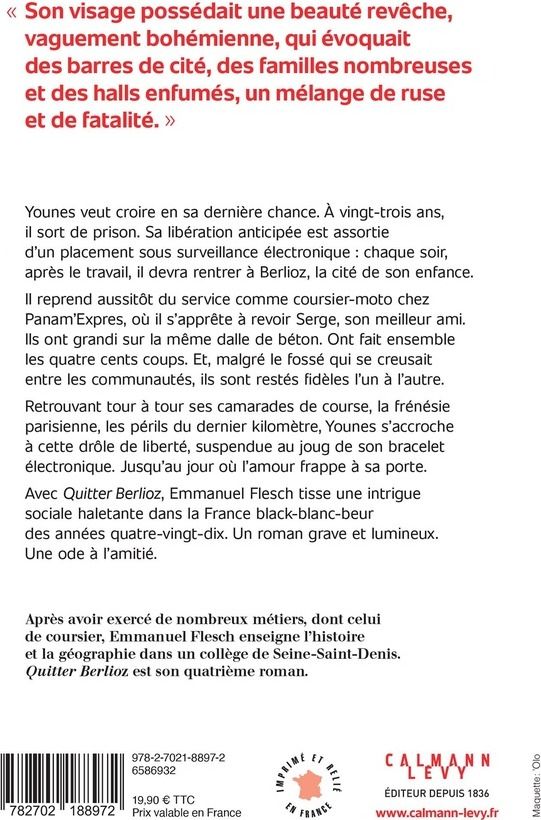 Quatrième de couverture de « Quitter Berlioz : roman »