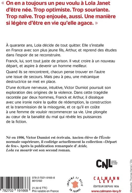 Quatrième de couverture de « LOLA VA MOURIR »