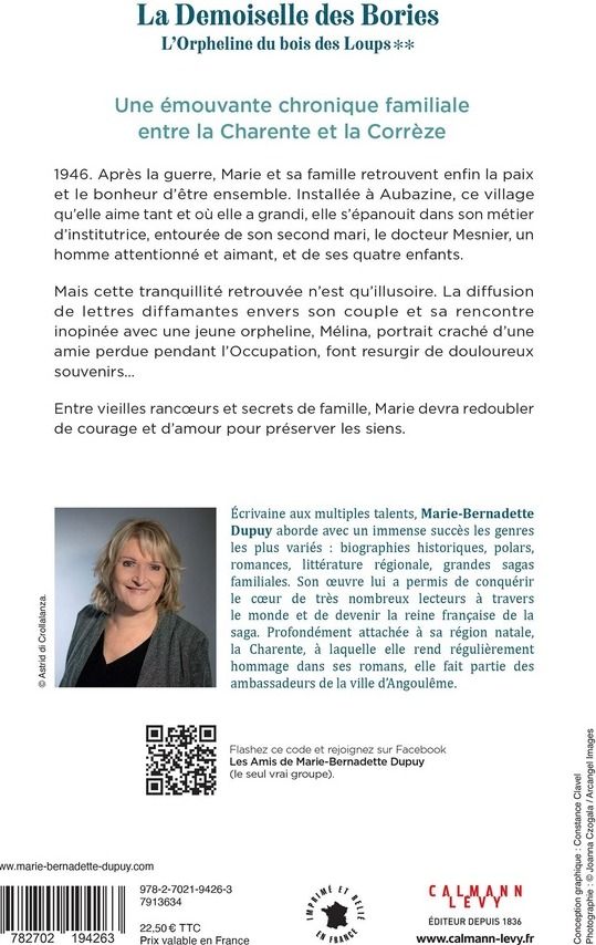 Quatrième de couverture de « LA SAGA DES BORIES - T02 - LA DEMOISELLE DES BORIES »