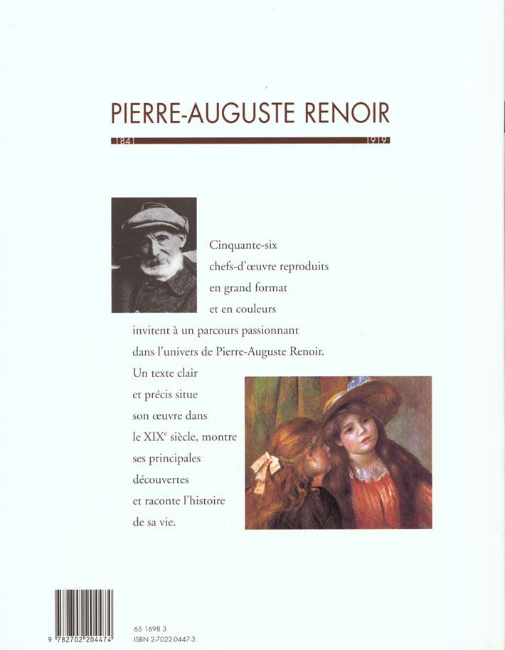 Quatrième de couverture de « RENOIR »