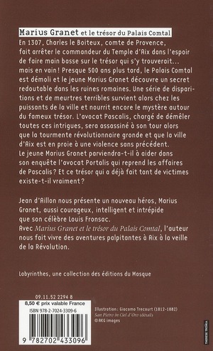 Quatrième de couverture de « Marius Granet et le trésor du palais comtal »