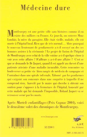 Quatrième de couverture de « MEDECINE DURE »