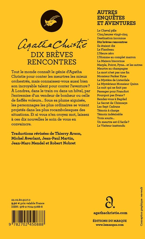 Quatrième de couverture de « Dix brèves rencontres »