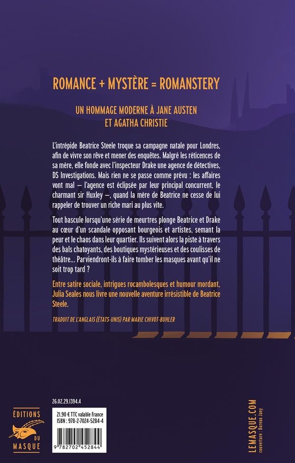 Quatrième de couverture de « Une affaire parfaitement sordide »