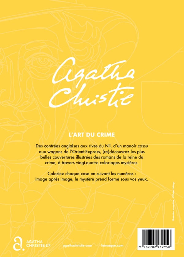 Quatrième de couverture de « COLORIAGE MYSTERE AGATHA CHRISTIE »