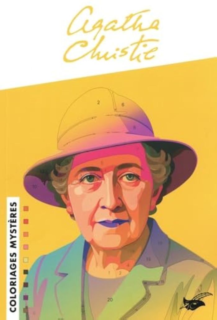 Couverture du livre « COLORIAGE MYSTERE AGATHA CHRISTIE » de Agatha Christie, librairie Les Contes Infusés à Corte