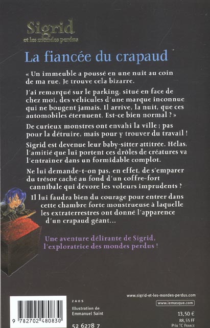 Quatrième de couverture de « SIGRID N02 LA FIANCEE DU CRAPAUD »