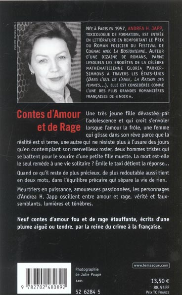 Quatrième de couverture de « CONTES D AMOUR ET DE RAGE »