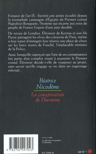 Quatrième de couverture de « LA CONSPIRATION DE L'HERMINE »