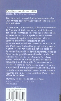 Quatrième de couverture de « L'enlèvement de Louis XIV »