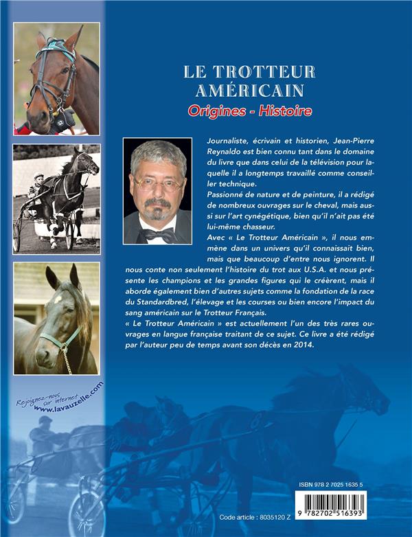 Quatrième de couverture de « LE TROTTEUR AMERICAIN - ORIGNES, HISTOIRE »