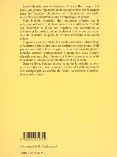 Quatrième de couverture de « LA GUERISON PAR LES FLEURS »