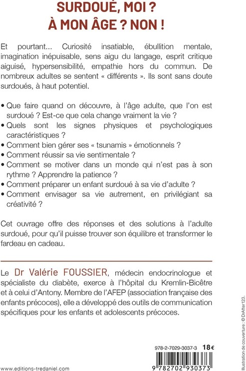 Quatrième de couverture de « Adultes surdoués, cadeau ou fardeau ? »