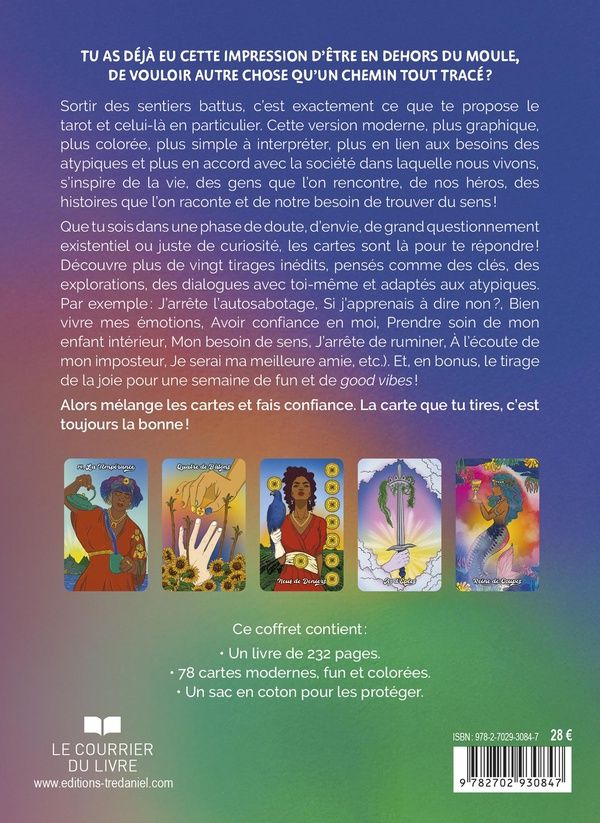 Quatrième de couverture de « Atypic tarot - : Pour les cerveaux qui tournent trop vite, ressentent trop fort et ne rentrent jamais dans les cases »