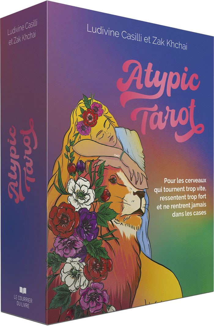 Couverture du livre « Atypic tarot - : Pour les cerveaux qui tournent trop vite, ressentent trop fort et ne rentrent jamais dans les cases » de Ludivine Casilli, librairie Les Contes Infusés à Corte