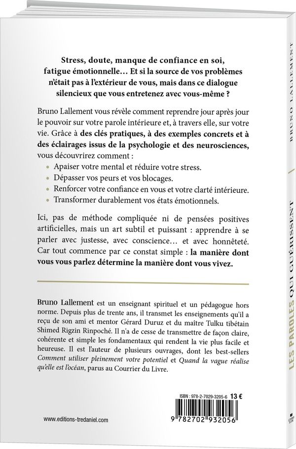 Quatrième de couverture de « LES PAROLES QUI GUERISSENT - DU JUGEMENT A LA BIENVEILLANCE, APPRENEZ A VOUS PARLER COMME A UN AMI »