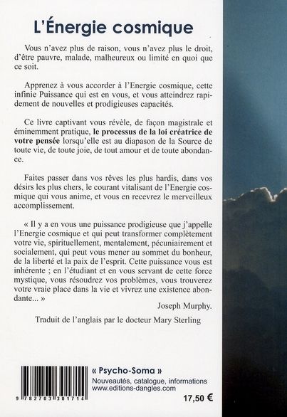 Quatrième de couverture de « ENERGIE COSMIQUE »