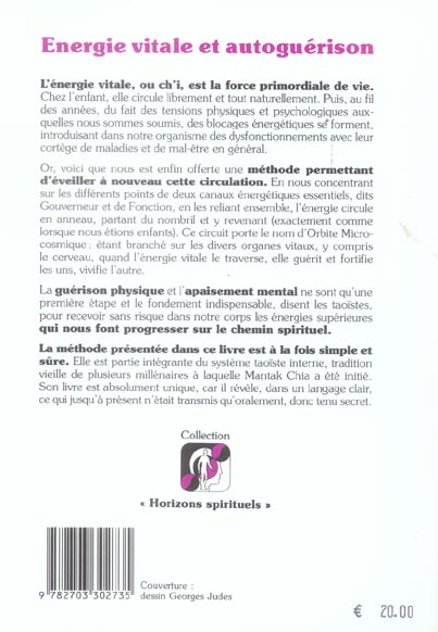 Quatrième de couverture de « ENERGIE VITALE ET AUTOGUERISON »