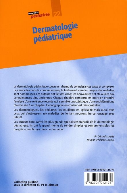 Quatrième de couverture de « DERMATOLOGIE PEDIATRIQUE - N 22 »