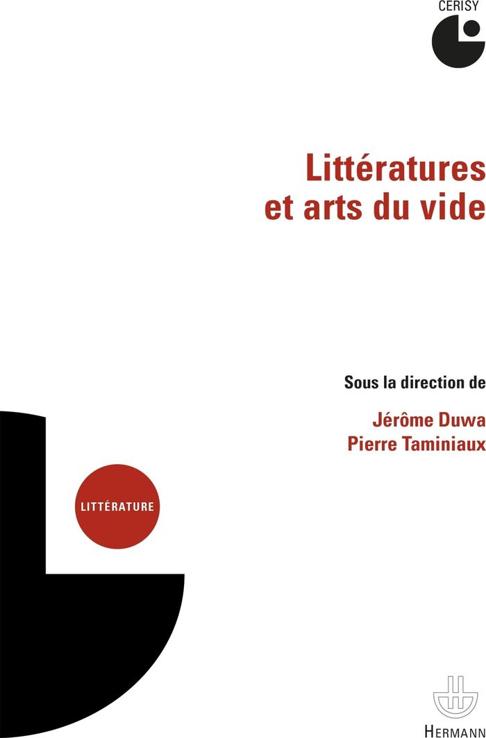 Couverture du livre « LITTERATURES ET ARTS DU VIDE » de Pierre Taminiaux, librairie Les Contes Infusés à Corte