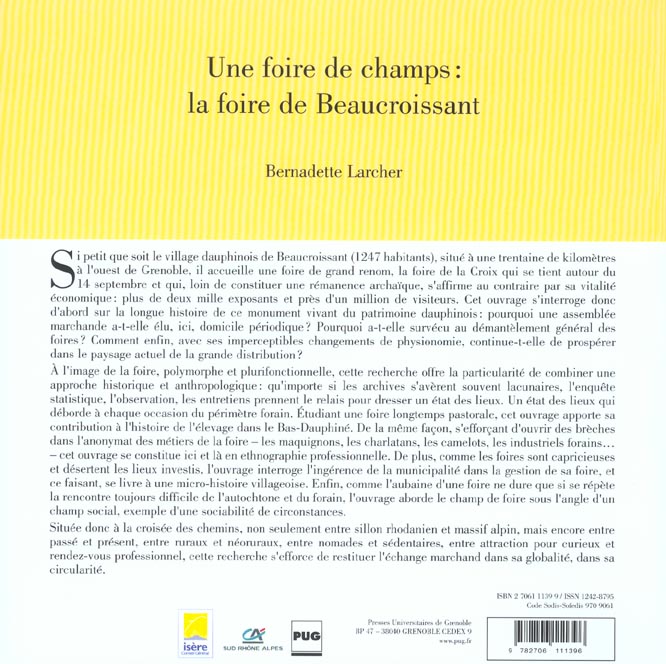 Quatrième de couverture de « FOIRE DE BEAUCROISSANT »
