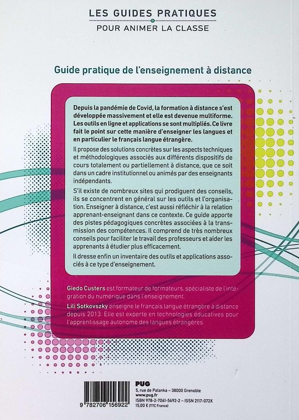 Quatrième de couverture de « Guide pratique de l'enseignement à distance »