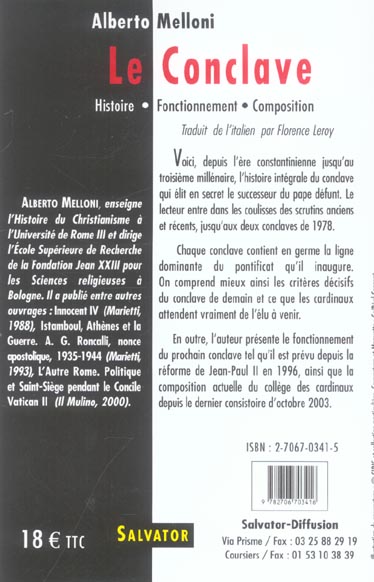 Quatrième de couverture de « CONCLAVE »