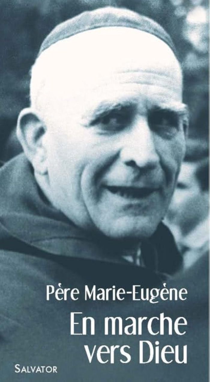 Couverture du livre « EN MARCHE VERS DIEU AVEC LE PERE MARIE-EUGENE » de Pere Marie-Eugene, librairie Les Contes Infusés à Corte