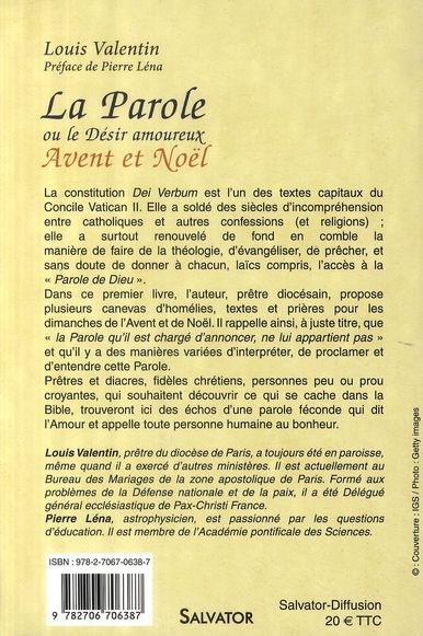 Quatrième de couverture de « LA PAROLE OU LE DESIR AMOUREUX »