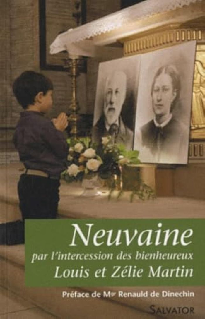 Couverture du livre « NEUVAINE PAR L'INTERCESSION DE LOUIS ET ZELIE MARTIN », librairie Les Contes Infusés à Corte