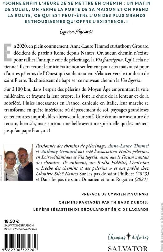 Quatrième de couverture de « De Nantes à Rome : par la via Ligeria et la via Francigena »