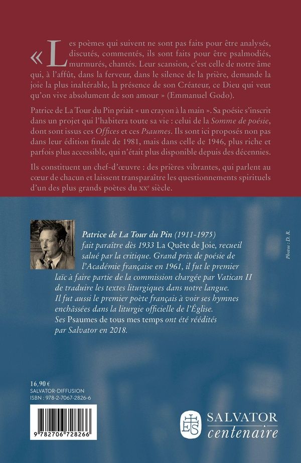 Quatrième de couverture de « Offices et psaumes »