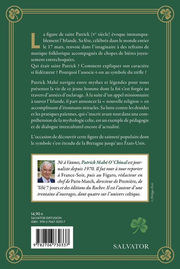 Quatrième de couverture de « Saint Patrick »