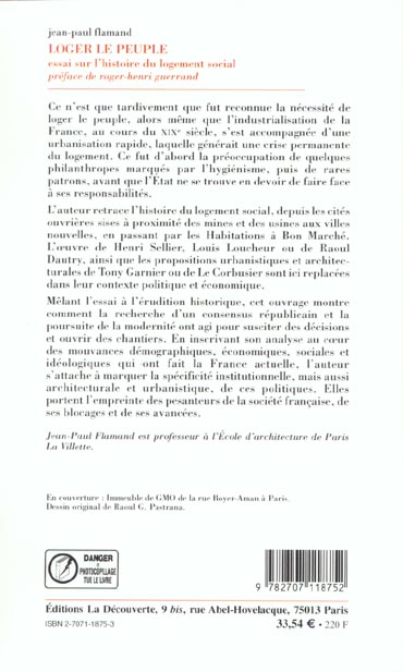 Quatrième de couverture de « LOGER LE PEUPLE »