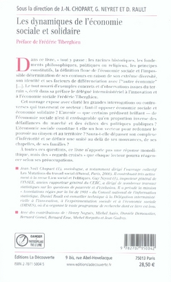 Quatrième de couverture de « LES DYNAMIQUES DE L'ECONOMIE SOCIALE ET SOLIDAIRE »
