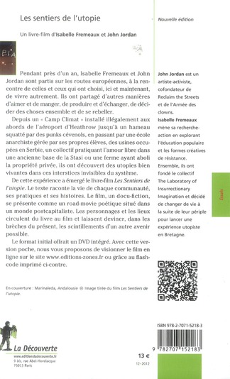 Quatrième de couverture de « LES SENTIERS DE L'UTOPIE »
