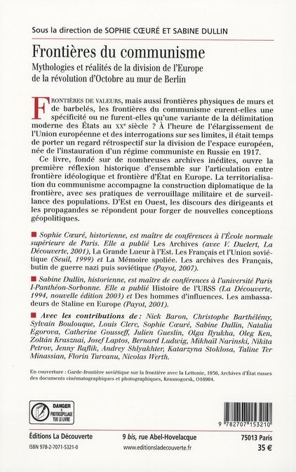 Quatrième de couverture de « FRONTIERES DU COMMUNISME »